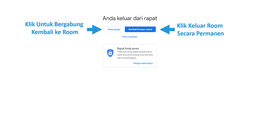 Contoh Berhasil Keluar Rapat di Meet