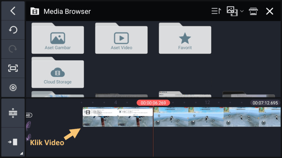 Buka Video di Timeline