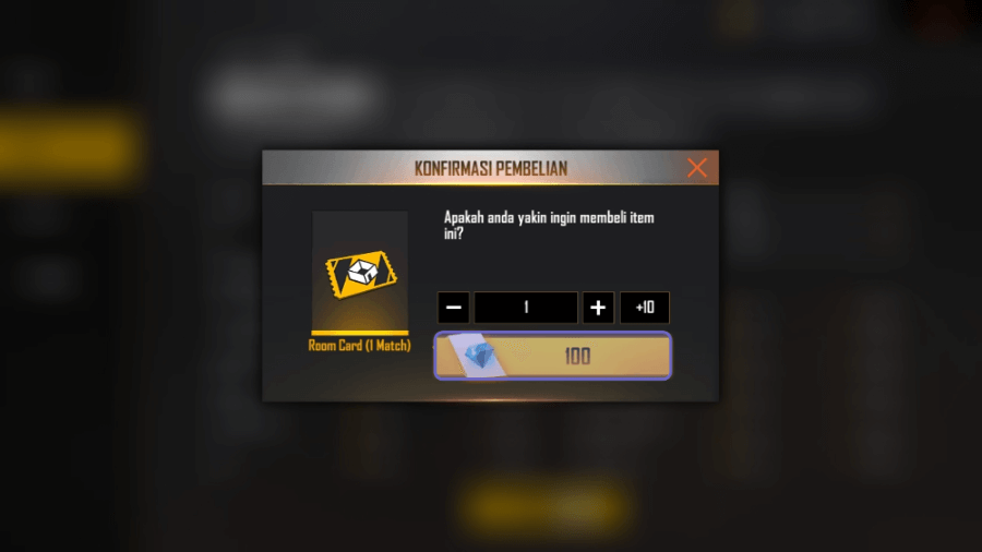 Konfirmasi Pembuatan Room Free Fire