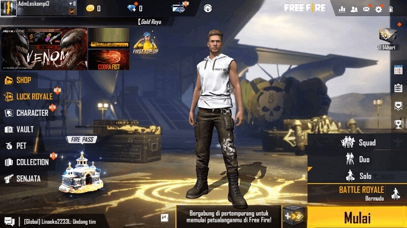 Bermain FF Mode Solo atau Duo