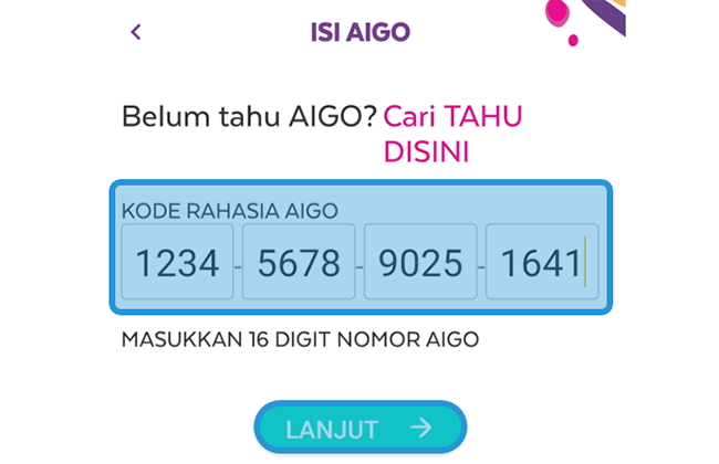 Contoh Kode Rahasia AIGO