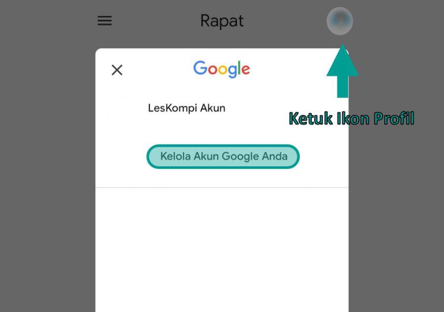 Menu Kelola Akun Google Anda