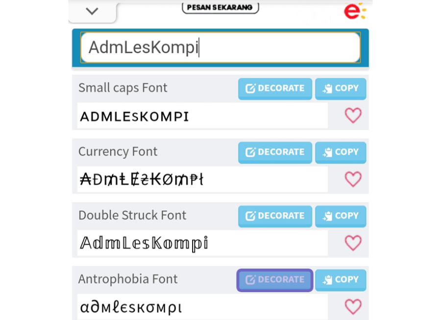 Atur Font Sesuai Keinginan