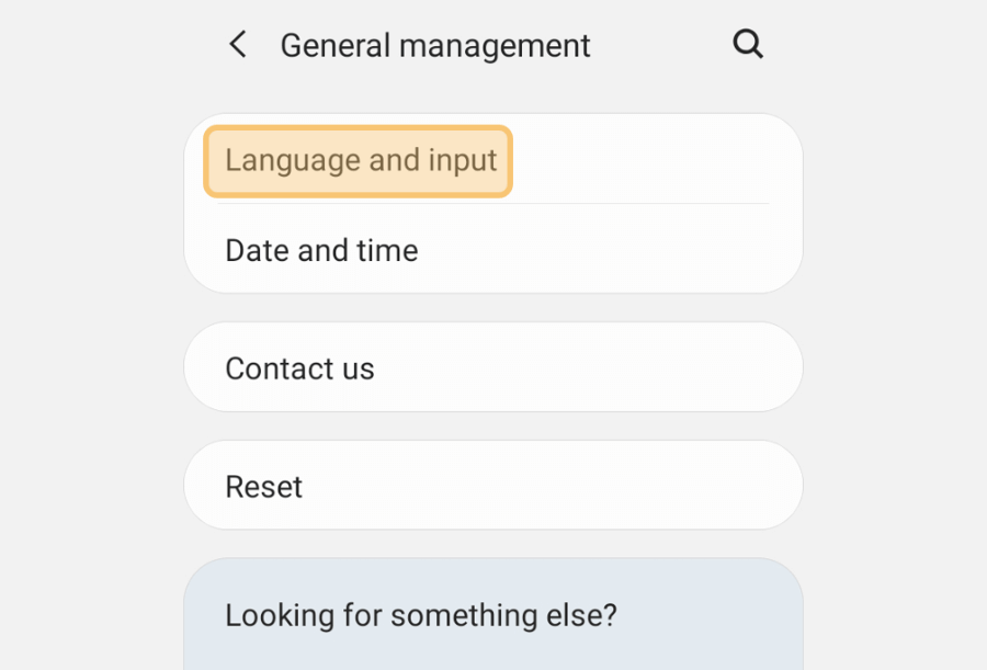 Menu Language and Input di HP