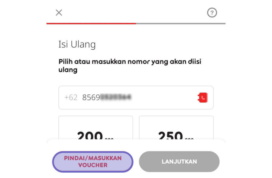 Tekan Tombol Pindai Kode Voucher
