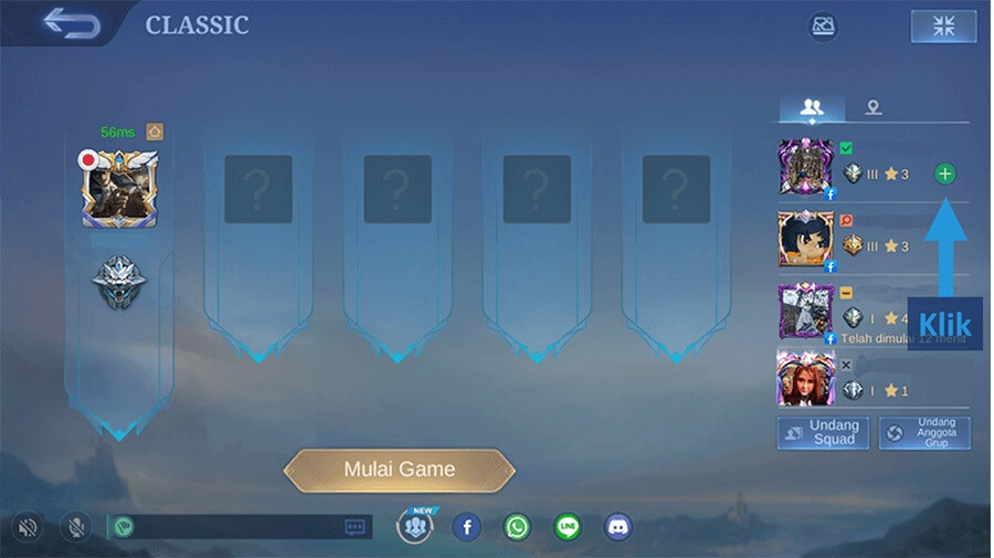 Undang Teman ke Room Mobile Legends