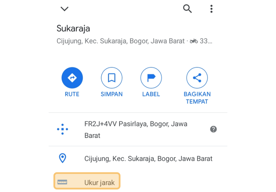 Mengaktifkan Fitur Ukur Jarak