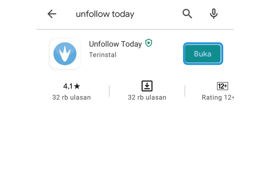 Buka Aplikasi Unfollow Today di HP