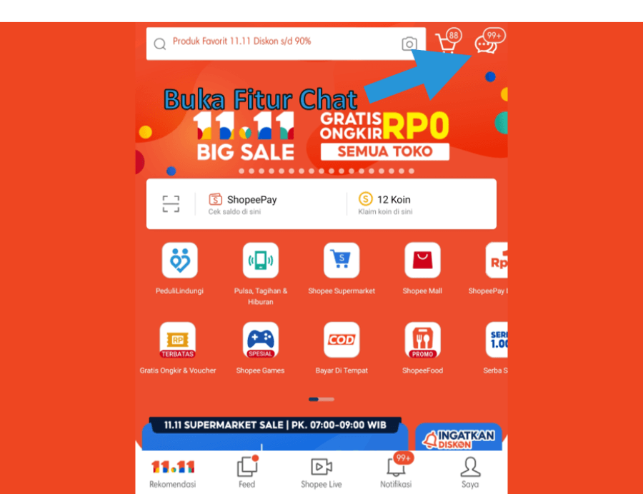 Buka Chat Shopee