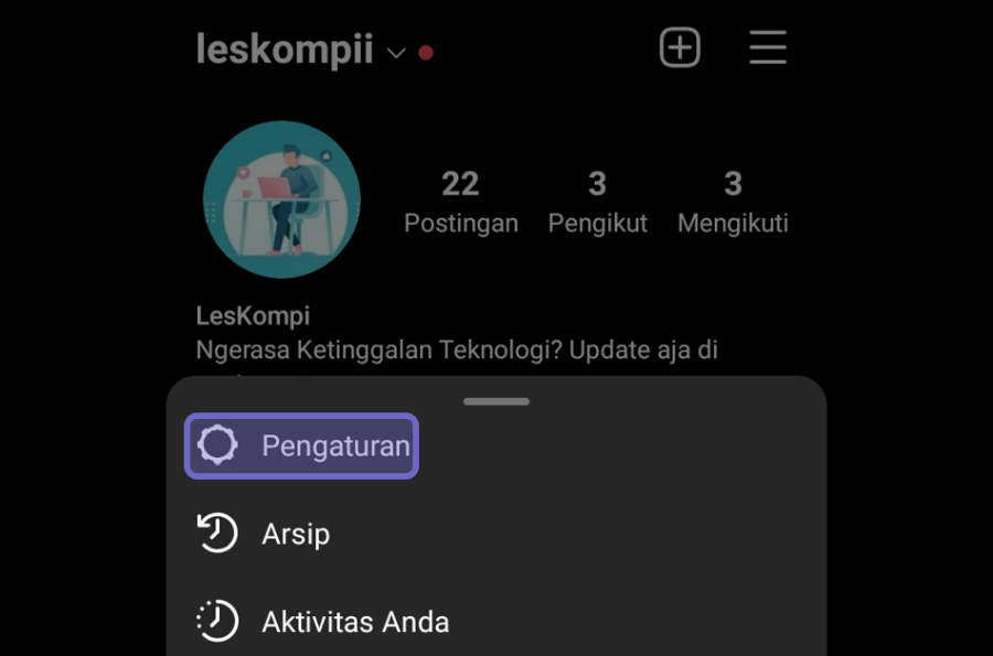 Buka Pengaturan Akun Instagram di HP