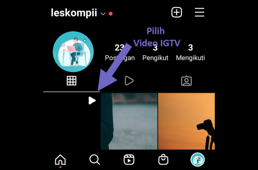 Pilih Video IGTV di Instagram