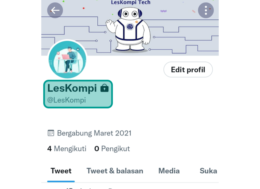 Contoh Akun Twitter Terkunci