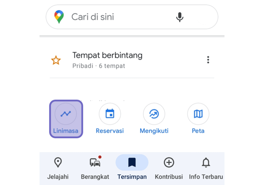 Menu Linimasa di Google Maps