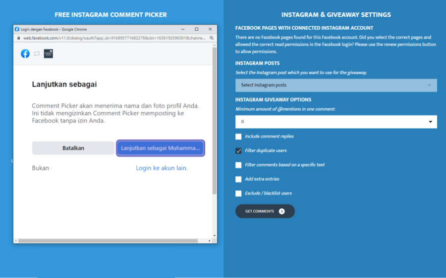 Konfirmasi Login di FB