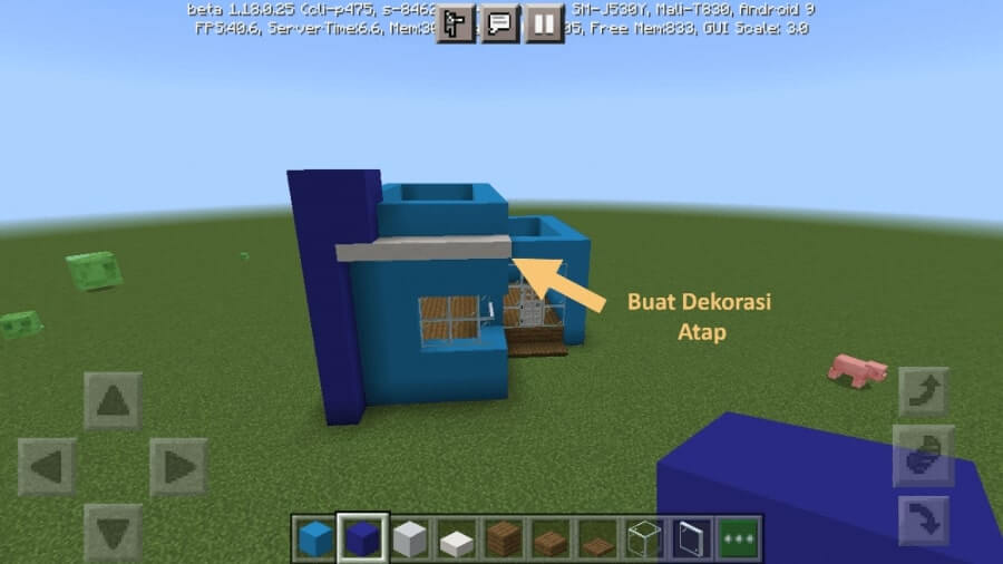 Membuat Dekorasi Atap di Minecraft