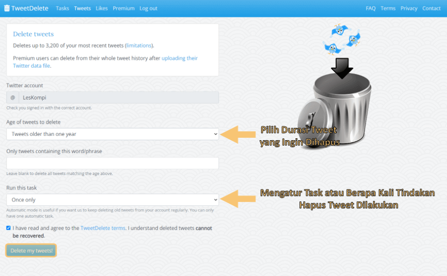 Mulai Hapus Tweet di Platform TweetDelete