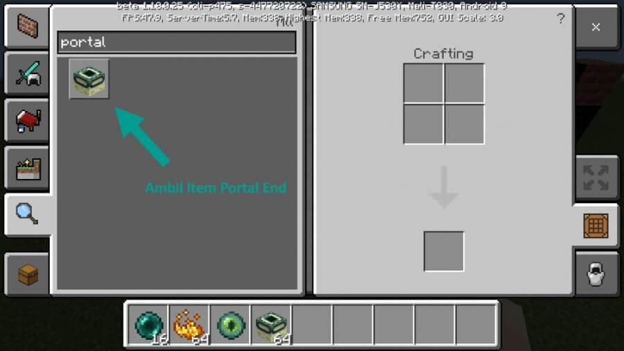 Pakai Item Portal End Minecraft
