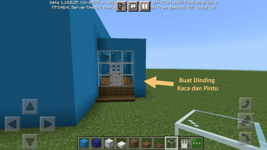 Pasang Kaca di Rumah Minecraft