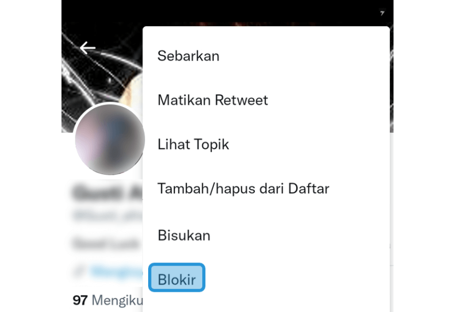 Pilih Menu Blokir Follower Twitter