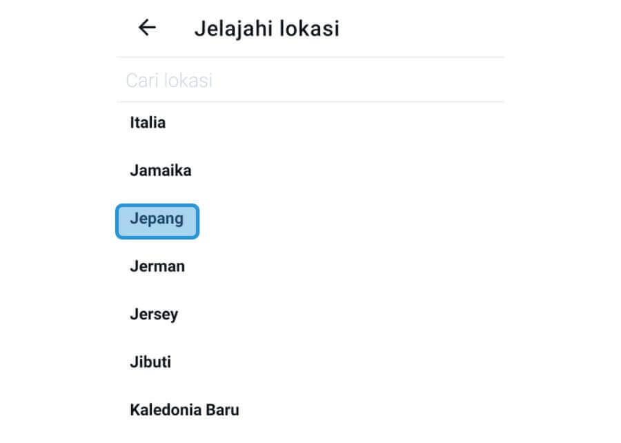 Pilih Opsi Negara Lain di Twitter