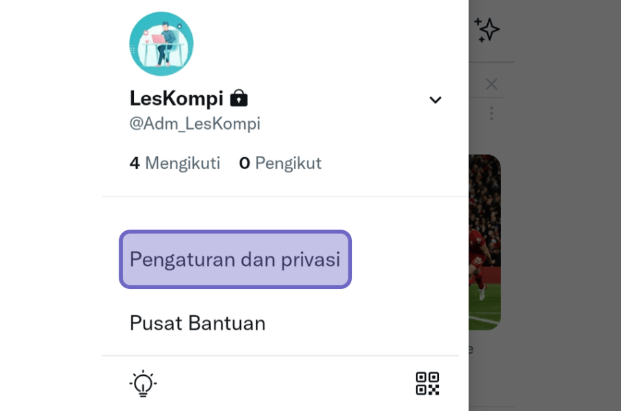 Menu Pengaturan Privasi Twitter