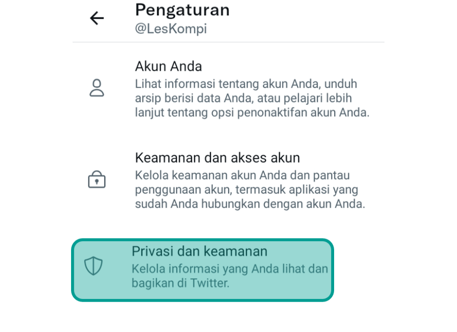 Opsi Privasi dan Keamanan Twitter