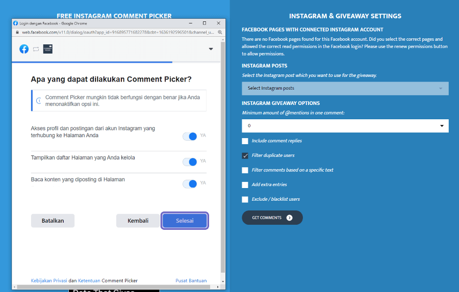 Selesaikan Login Sosmed
