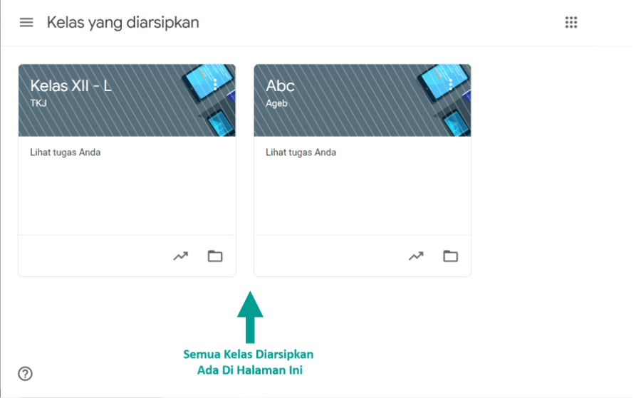 Semua Kelas Diarsipkan Muncul