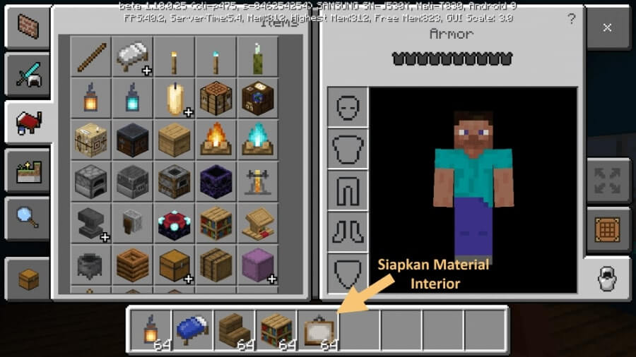 Material Interior Rumah Minecraft