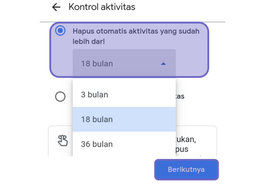 Atur Durasi Hapus Otomatis