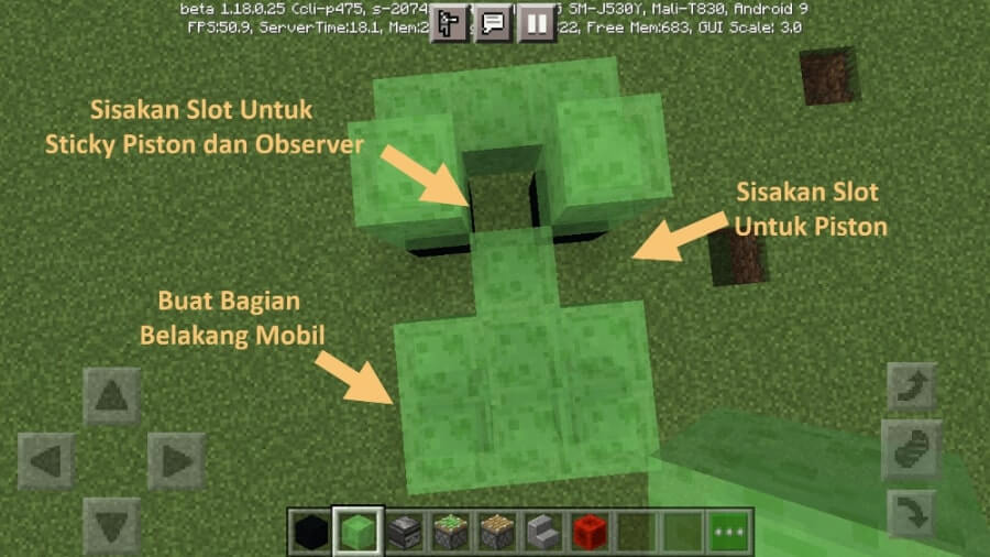 Body Mobil Belakang di Minecraft