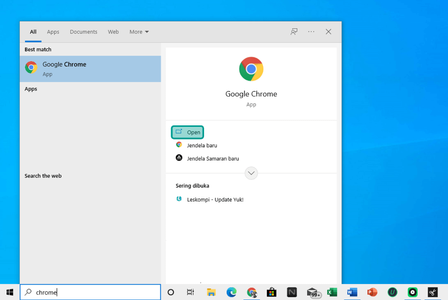 Buka Google Chrome di PC atau Laptop