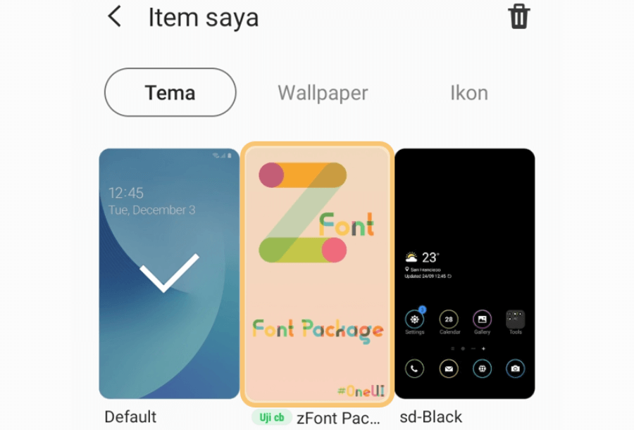 Buka Aplikasi ZFont Package