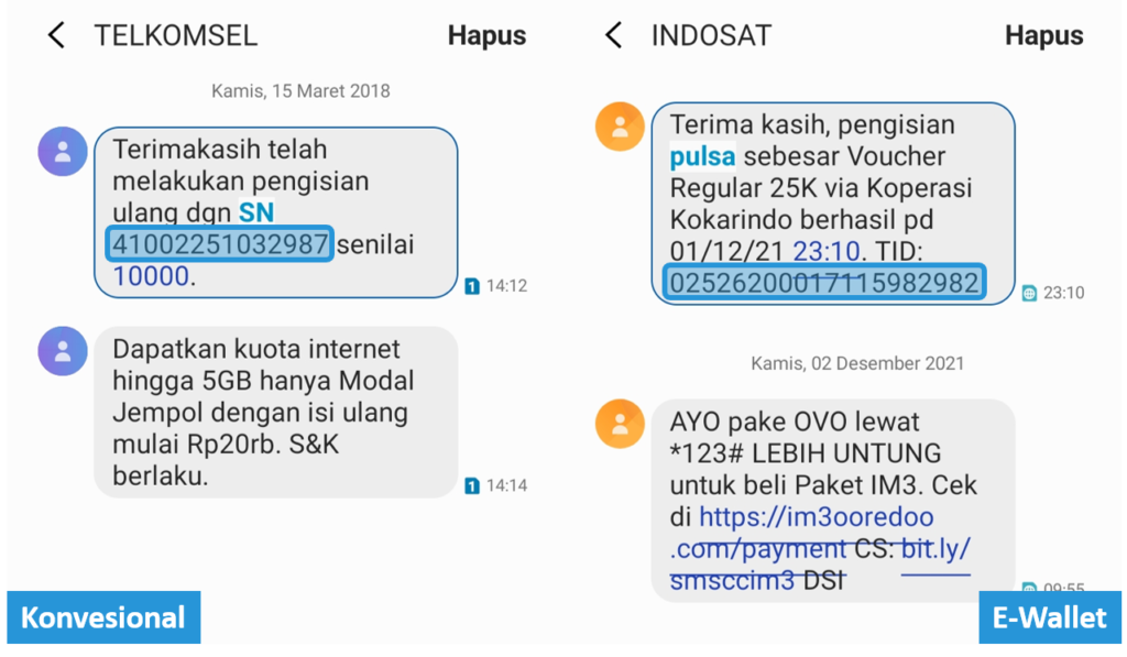 Mengecek Serial Number Pembeli Pulsa