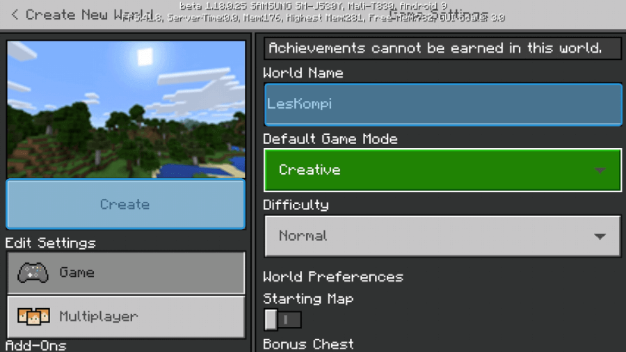 Contoh Dunia Minecraft