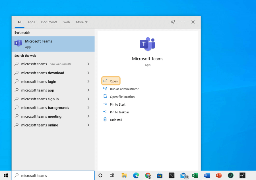 Menjalankan Microsoft Teams