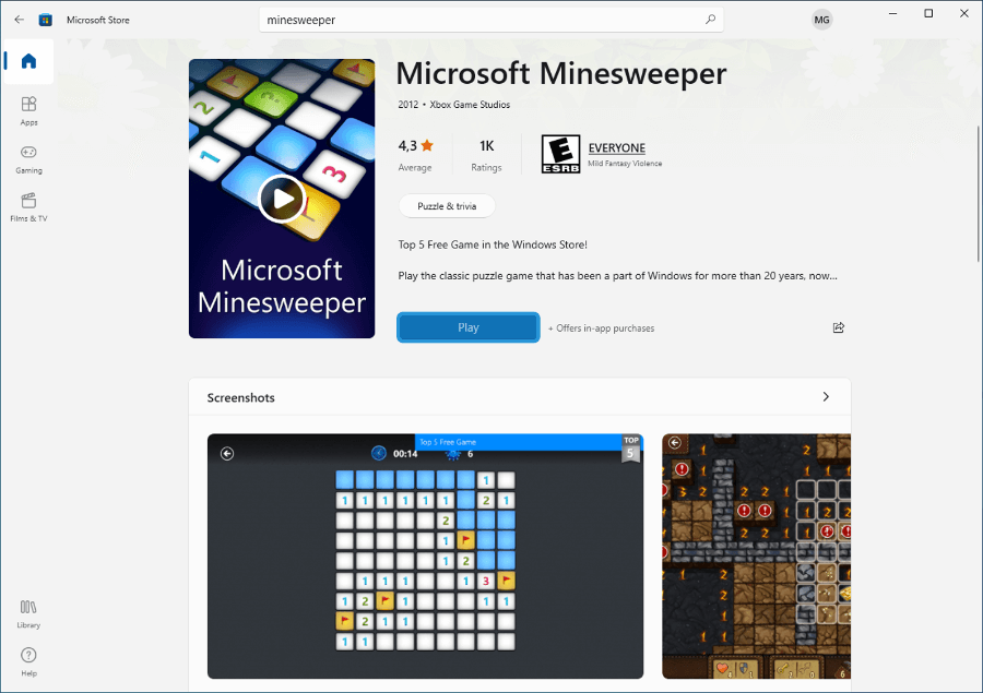 Play Minesweeper