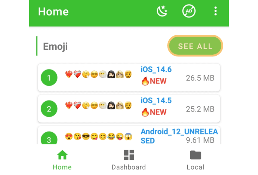 Lihat Semua Emoji di ZFont