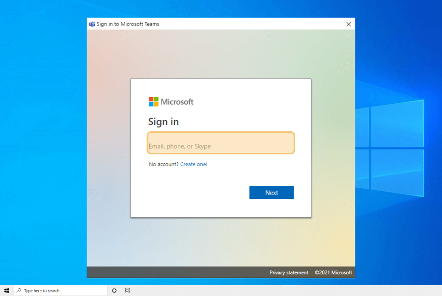 Login Akun Microsoft Teams