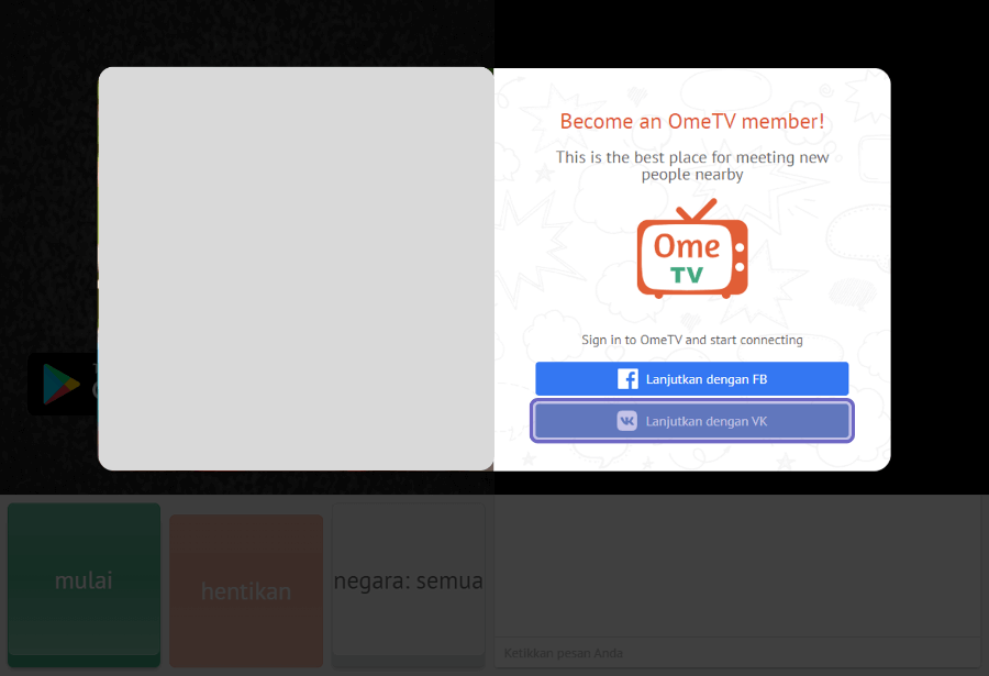Lakukan Login di Ome TV
