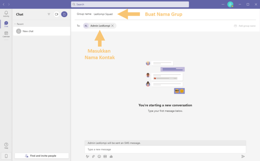 Masukkan Anggota ke Chat Microsoft Teams