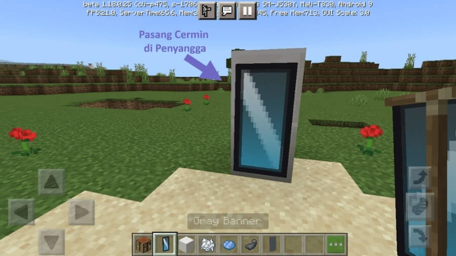 Pasang Cermin Minecraft di Penyangga