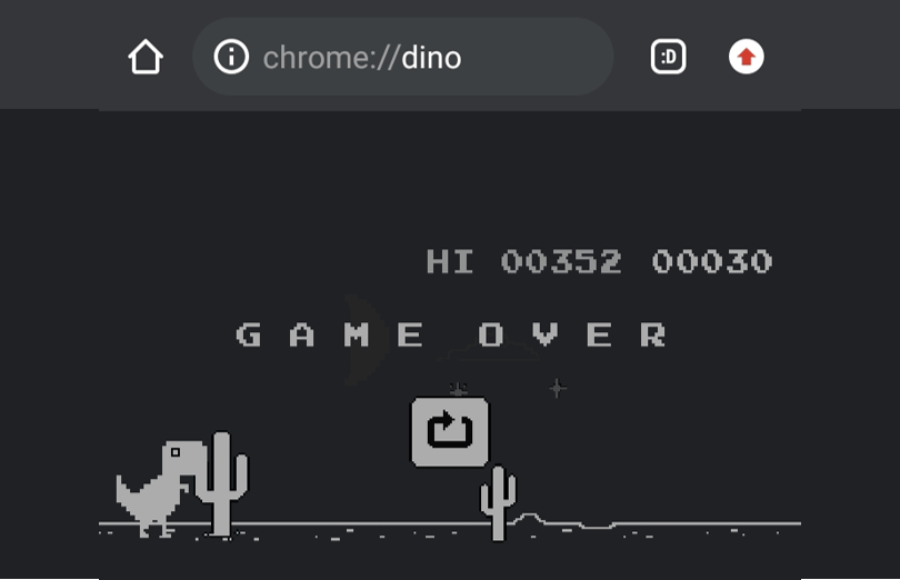 Mulai Main Game Dinosaurus di Chrome HP