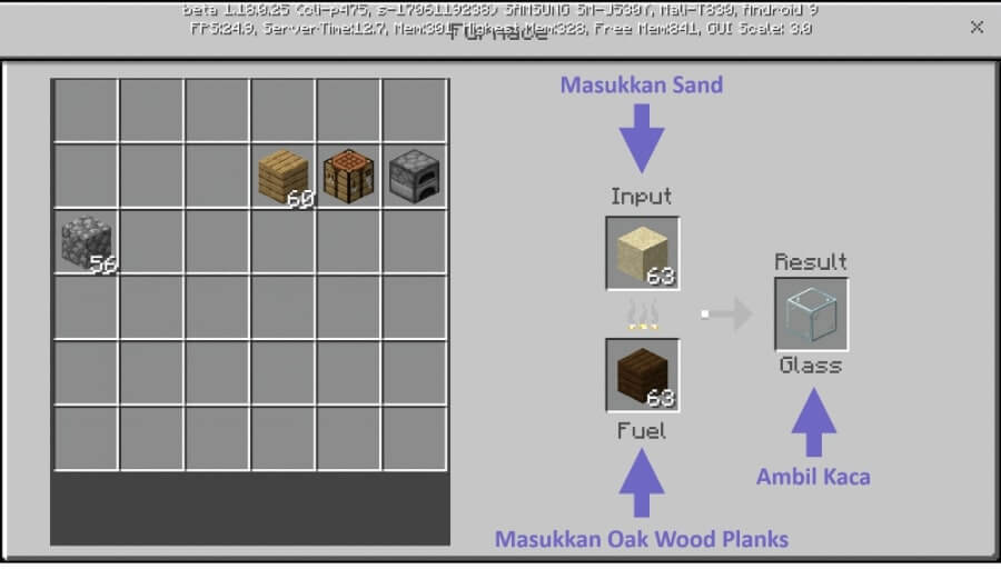 Mulai Buat Kaca di Minecraft