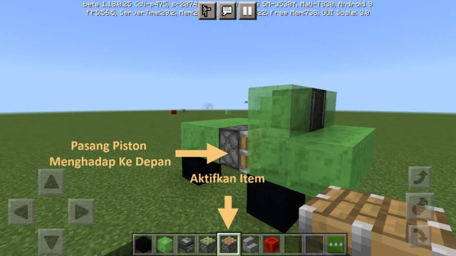 Buat Piston Minecraft ke Depan