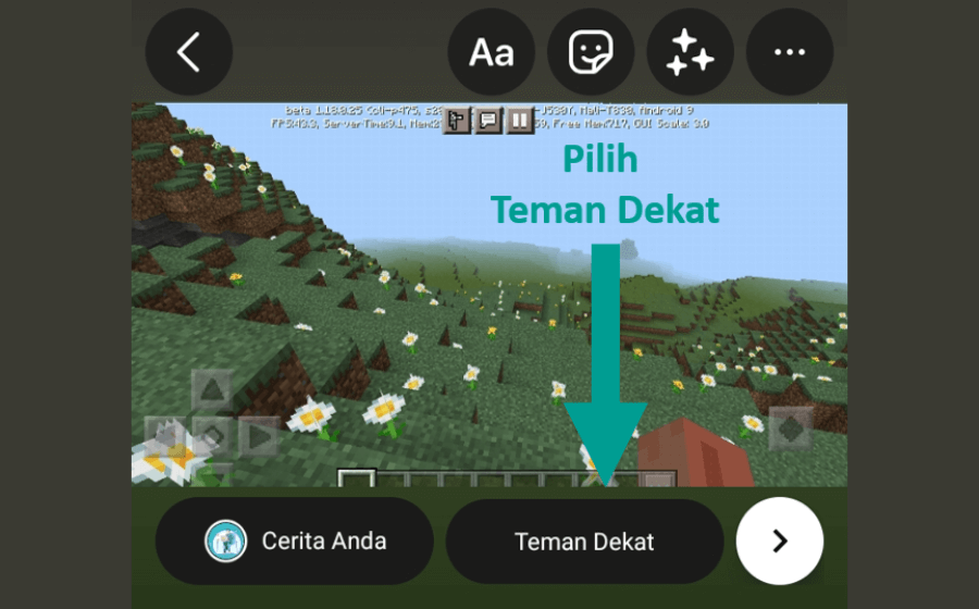 Opsi Bagikan ke Teman Dekat
