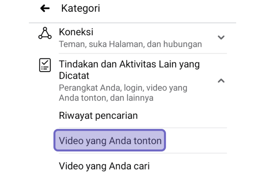 Memilih Opsi Video yang Anda tonton