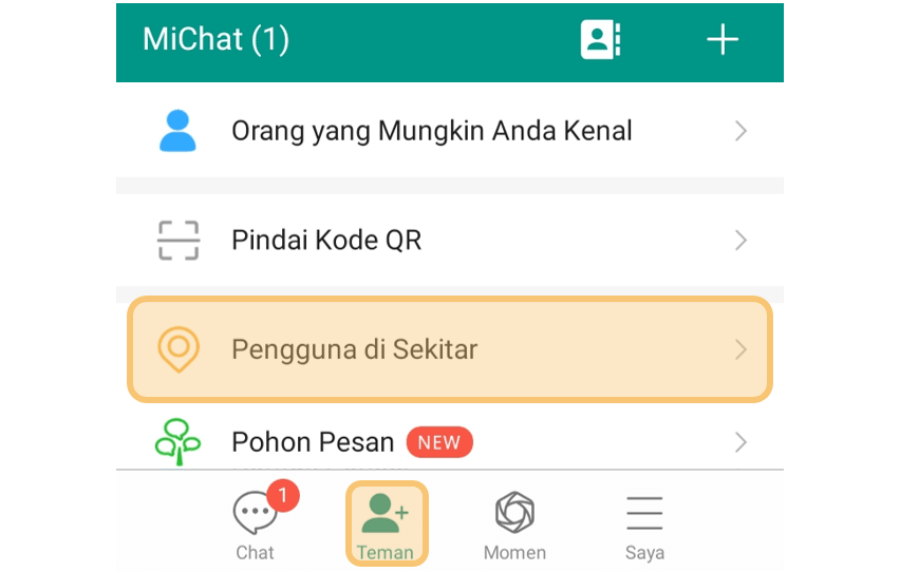 Opsi Pengguna di Sekitar