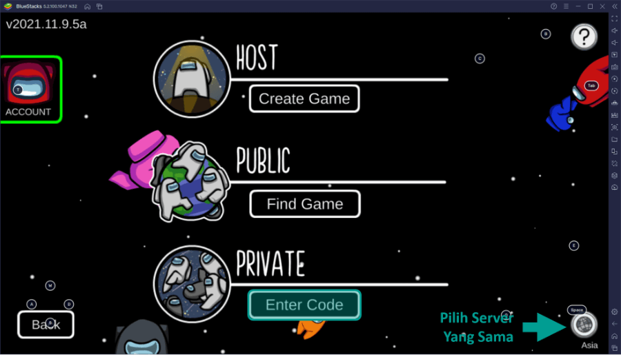 Private Mode di Among US