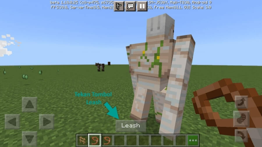 Tekan Tombol Leash di Minecraft